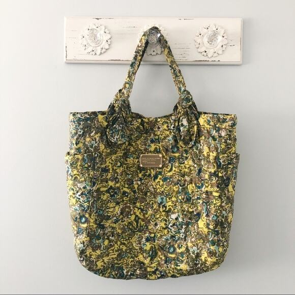 Marc by Marc Jacobs Nylon Marigold Yellow Floral Print Quilted Tote Bag - Picture 1 of 10